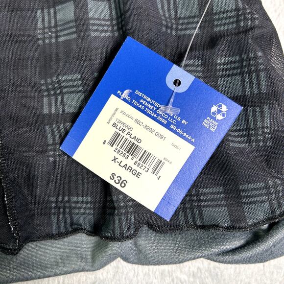 NWT Arizona Sheer Mesh Plaid Crop Top w Cami Women's XL Festival Rave Party - Picture 4 of 7